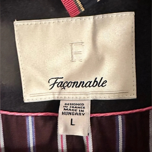 NWOT Faconnable Women’s Navy Wool and Cashmere Long Coat Size Large - Picture 7 of 8